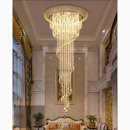 Roquebrune Cap Martin staircase double spiral chandelier