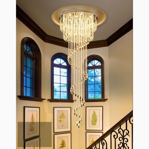 Roquebrune Cap Martin staircase double spiral chandelier for House