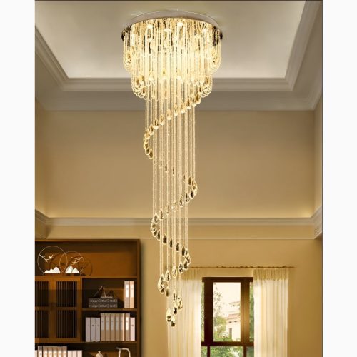 Roquebrune Cap Martin staircase double spiral chandelier for interior