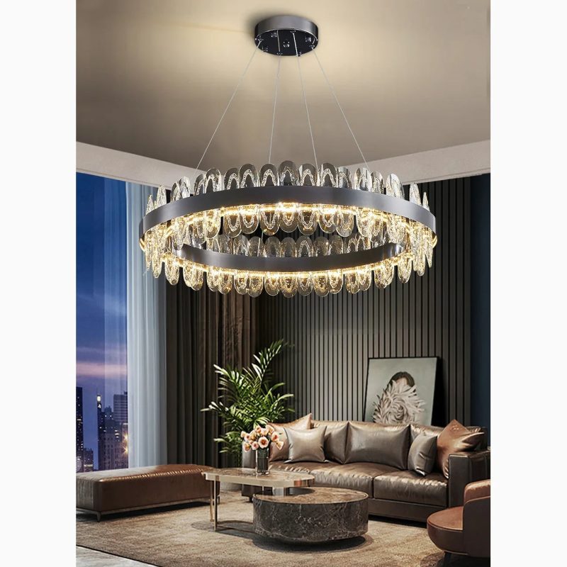 Round Hanging Crystal LED Chandelier Irma