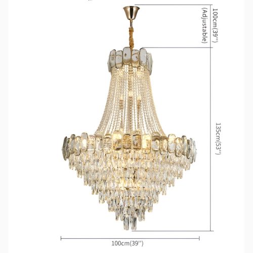 Roure Large Classic Luxury Staircase Crystal Chandelier Scheme