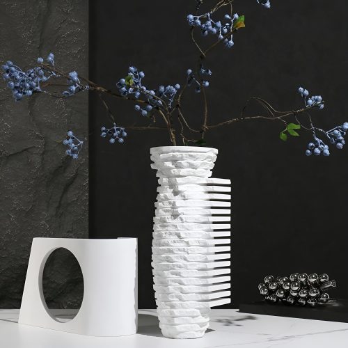 Scandinavian Natural Marble White Vase for Decoration for Parlor