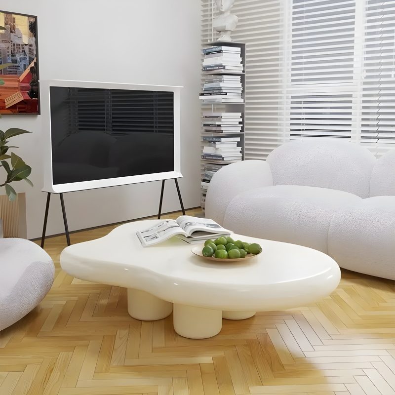 Scandinavian Style Glossy Coffee Table White