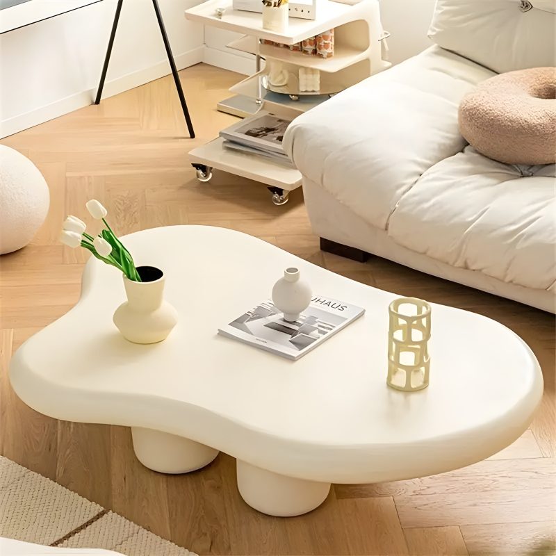 Scandinavian Style Glossy Coffee Table for Living Romm