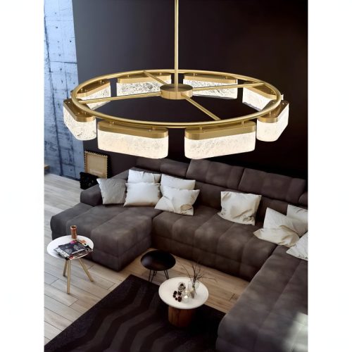 Sempach Modern Drum Blocks LED Ceiling Chandelier Round