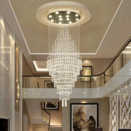 Sestri Ponente Stylish Transparent Crystal Chandelier for Staircase