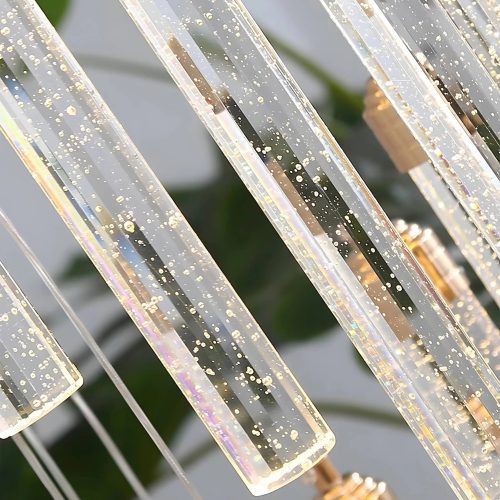 Shimmering Magic Gold Crystal Pendant Chandelier in Details