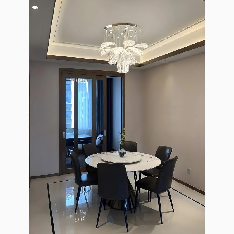 Silver Elegant Glass Creative Desing LED Chandelier