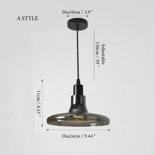 Smoky Grey Retro Pendant Lamp Astyle