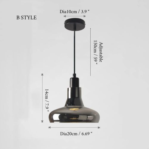 Smoky Grey Retro Pendant Lamp B Style