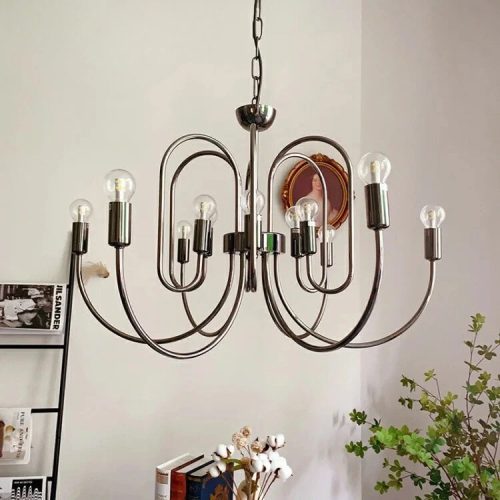 Stunning Glossy Black Pendant Chandelier for Dining Room