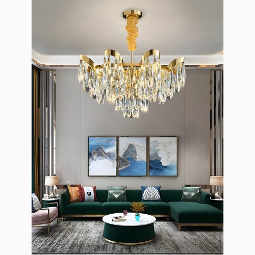 Albisola Superiore | Aristocratic Gold Crystal Ceiling Chandelier from Mirodemi for Hotel