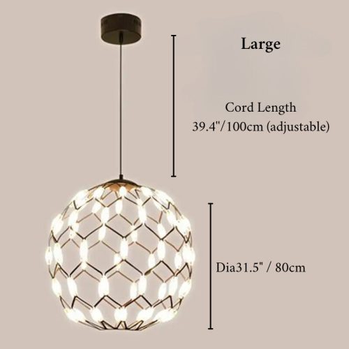 Stylish LED Black Pendant Lamp Large Size