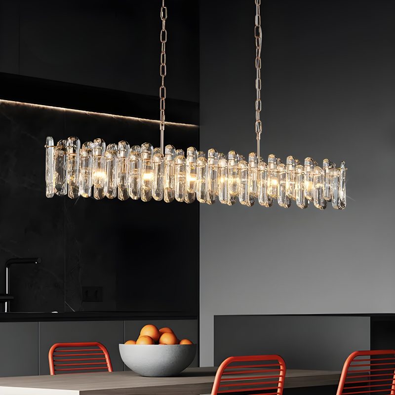 Stylish Rectangle Crystal Ceiling LED Chandelier for Dining Room