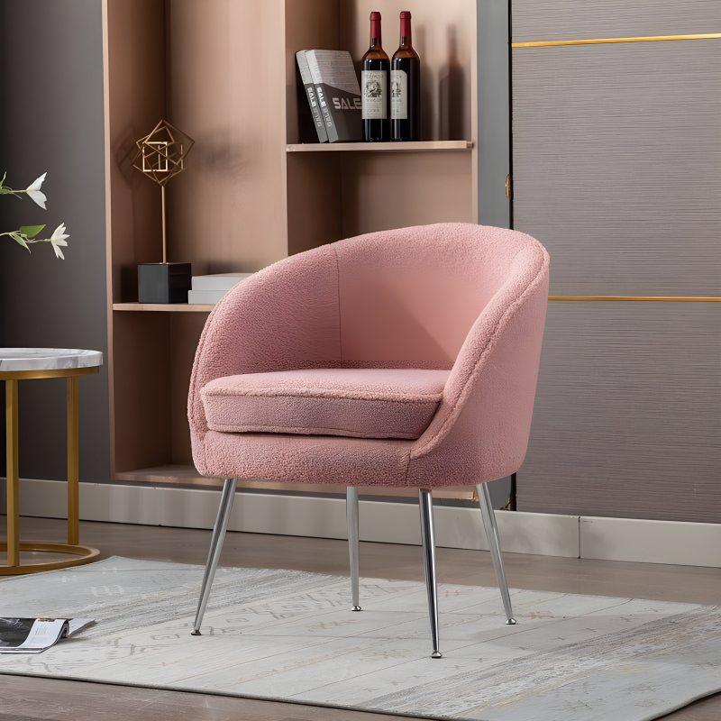 MIRODEMI Teddy Fabric Accent Armchair With Electroplated Chrome Legs | luxury furniture | colorful chairs | stylish and modern furniture |