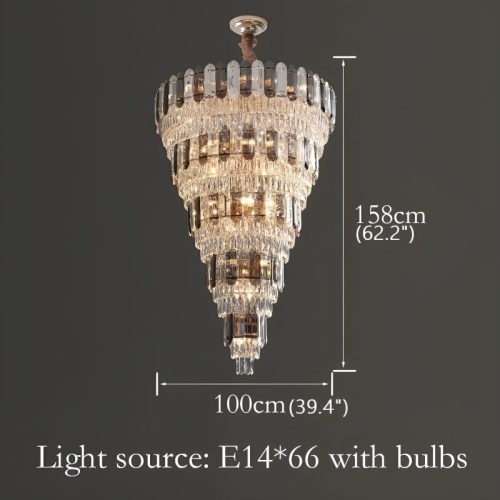 Voltri Post modern Grand Luxury Crystal Chandelier Size