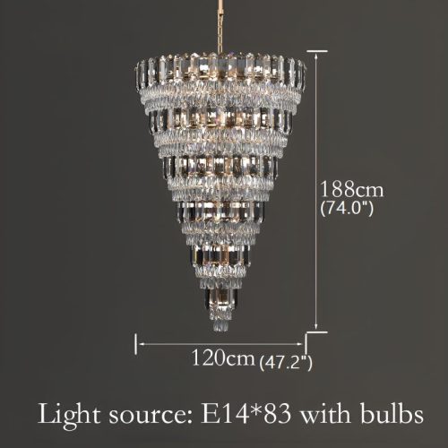 Voltri Post modern Grand Luxury Crystal Chandelier Sizes