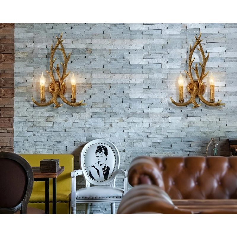 Wall Light Antlers Shaped For Restaurant