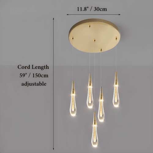 MIRODEMI Villefranche-sur-Mer | Modern LED Golden Pendant Chandelier for Parlor