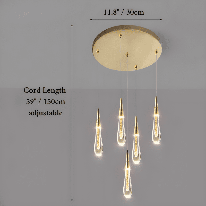 MIRODEMI Villefranche-sur-Mer | Modern LED Golden Pendant Chandelier for Parlor