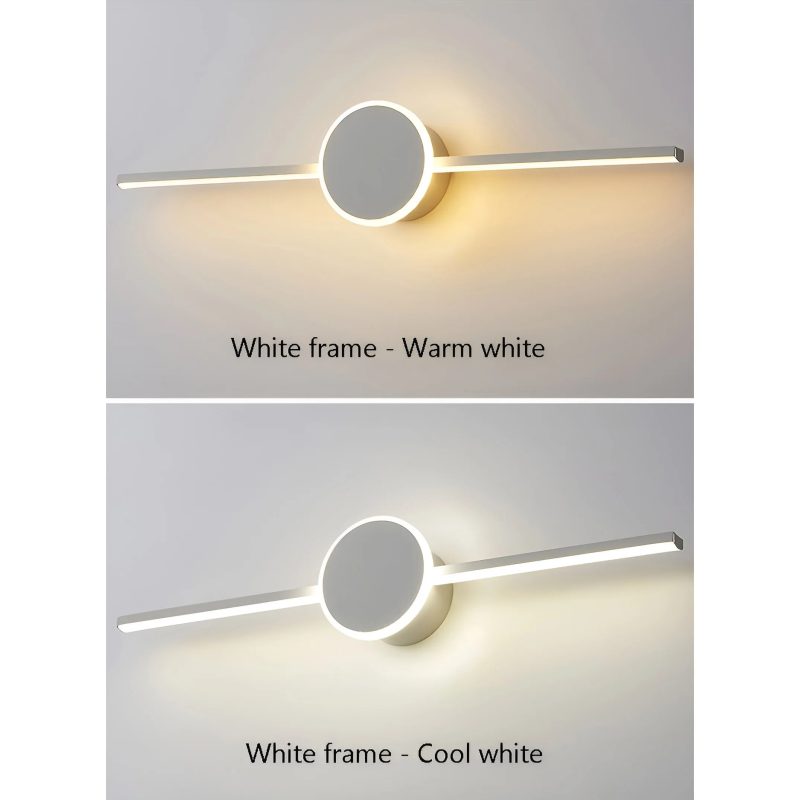 White Round Modern LED Wall Lamp For Bathroom