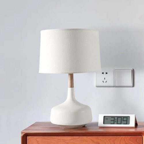 White Simple Table Lamp In A Nordic Style