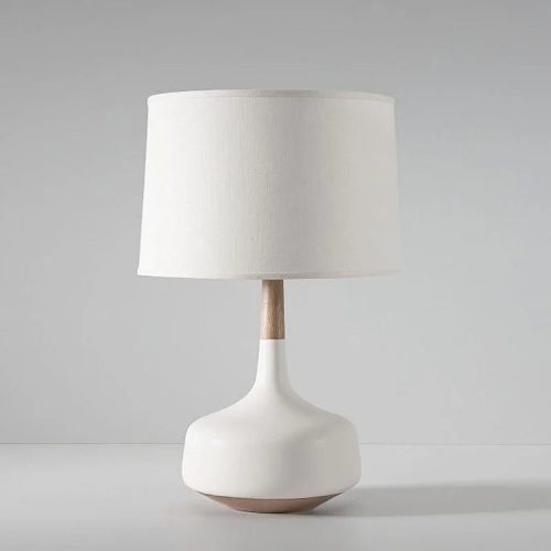 White Simple Table Lamp In A Nordic Style For Bedroom