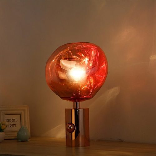 MIRODEMI® Lava Stone LED Lights Dimmable Room Decor Table Lamp Warm light, Non-dimmable / Rose Gold / Dia7.9*H11.8