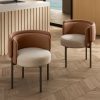 Light Luxury Technology Cloth Art Dining Chair Beige