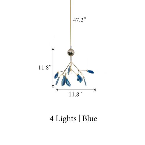 MIRODEMI® Art Multicoloured LED Chandelier Home Decor Ceiling Pendant Lamp 4 lights / Blue / Warm light