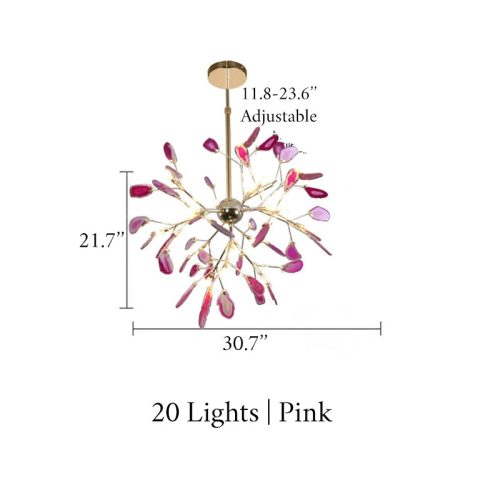 MIRODEMI® Ceiling Pendant Lamp 20 lights / Pink / Warm light