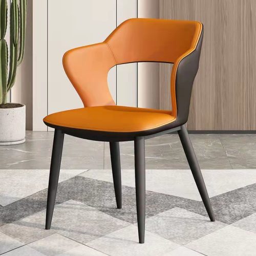 Modern Minimalist Red Backrest Desk Chair Orange